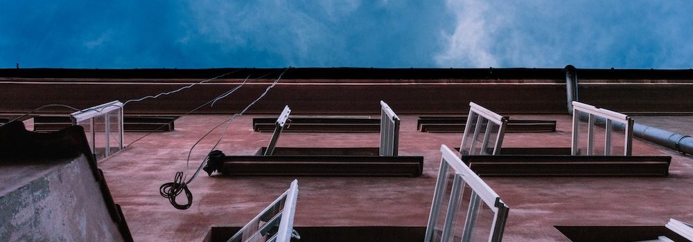 Open windows in a building.